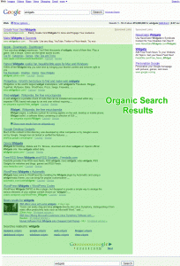 Search results organic highlighted